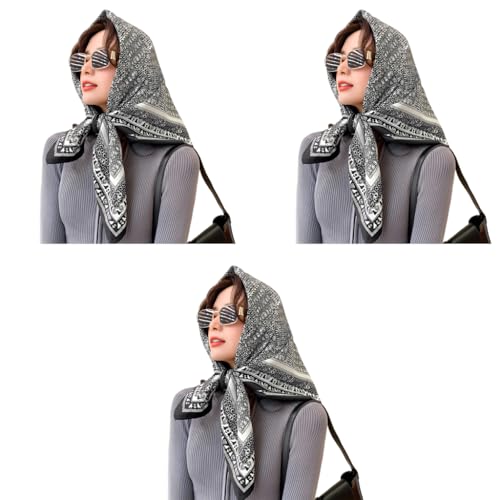 PALAY® Satin Scarf for Women Stylish Silk Ladies Square Scarves Print Hair Soft Comfy Head Neck Stole 35x35in 3 PCS PALAY® Satin Scarf for Women Stylish Silk Ladies Square Scarves Print Hair Soft Comfy Head Neck Stole 35x35in 3 PCS